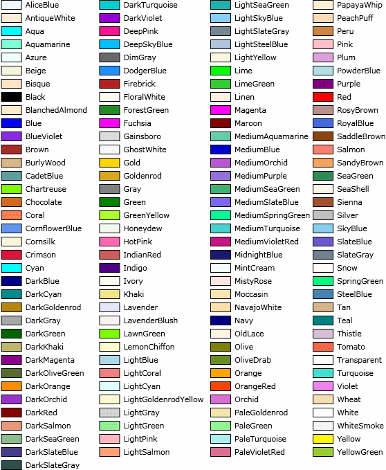 dark blue color names