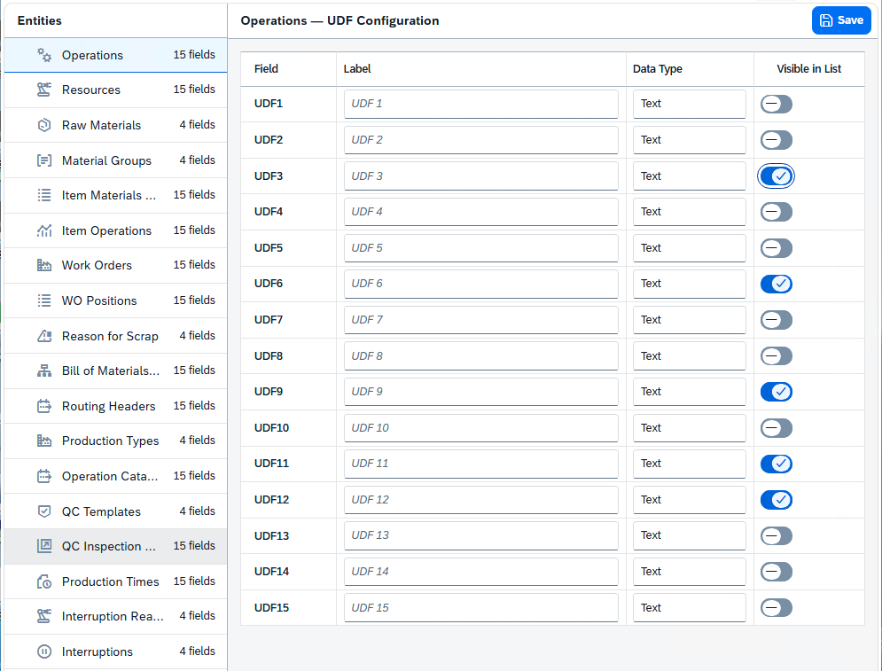 UDF Configuration