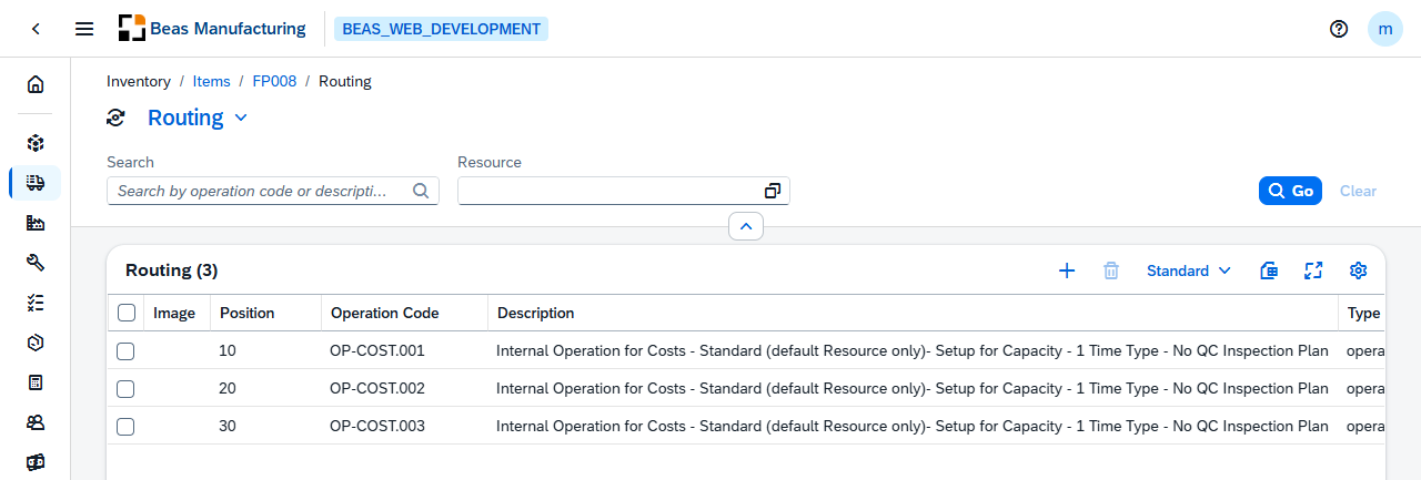 Lista de la ruta